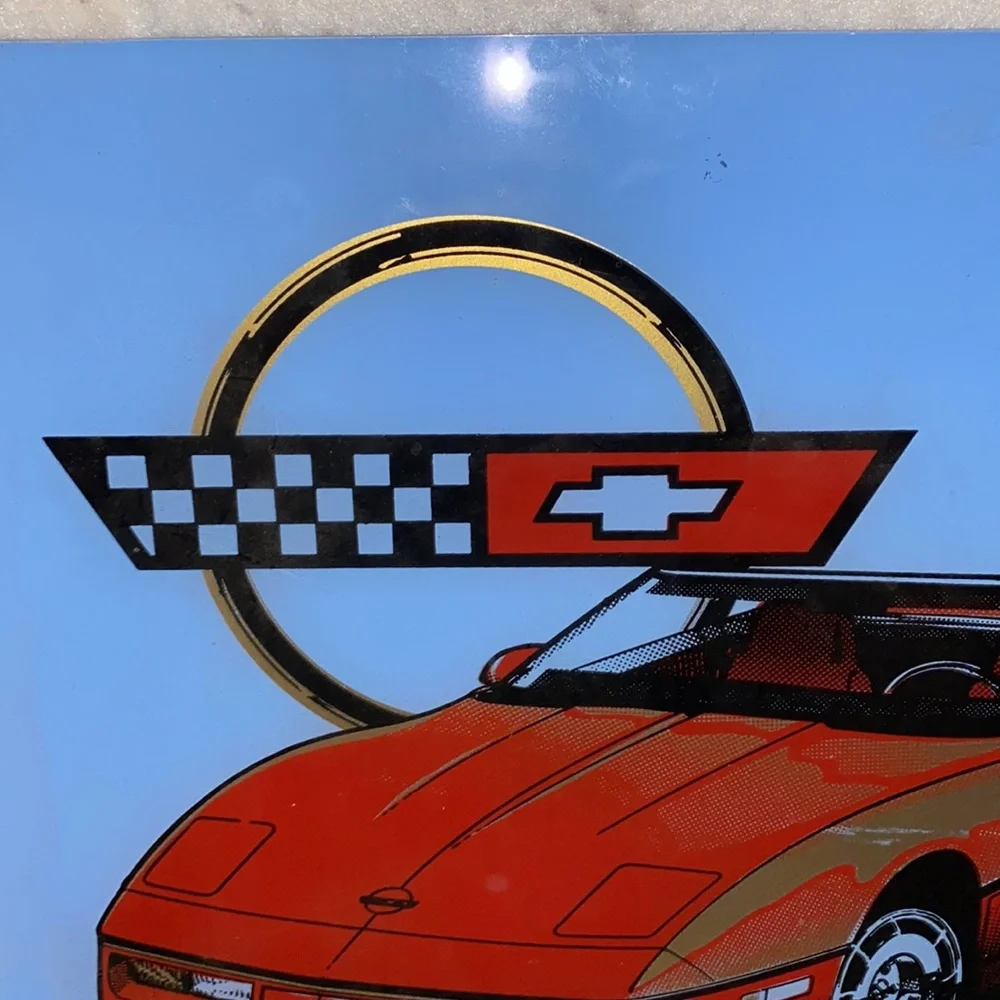 Corvette Roadster Glass Wall Decor